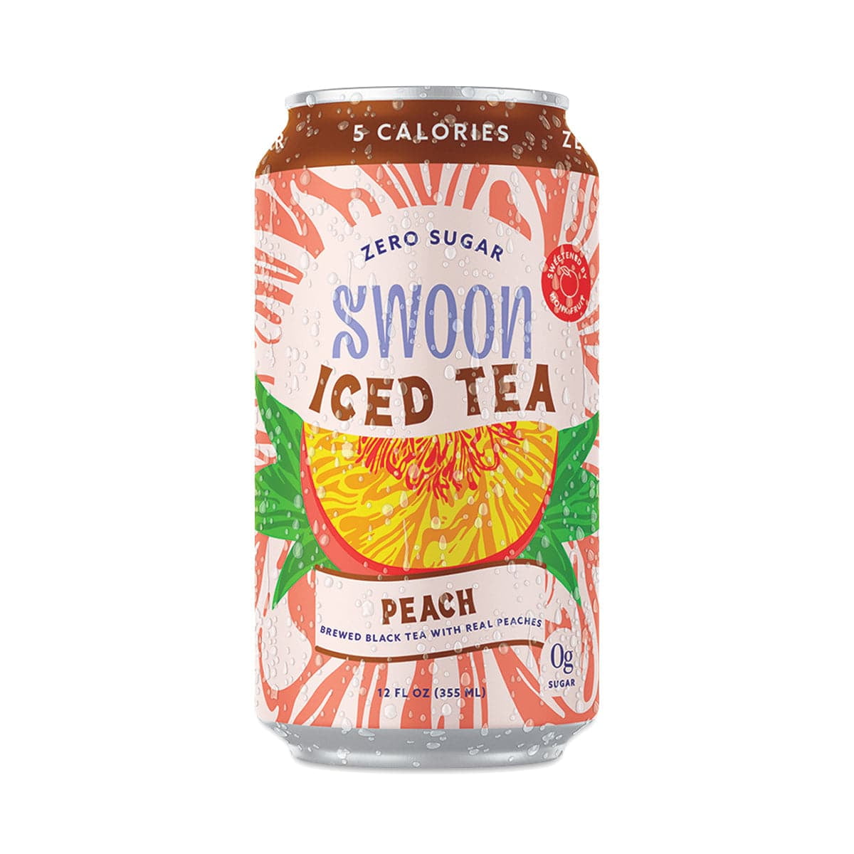 Swoon Tea Peach Iced Zero Sugar, 12 oz  | Pack of 12