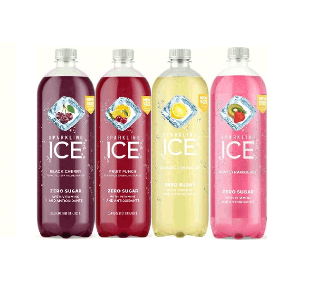 Sparkling ICE Flavoured Water 4-Pack Variety of Flavors with Bonus, Rich in Antioxidants & Vitamins, [Black Cherry, Classic Lemonade, Kiwi Strawberry, Fruit Punch] 1L=33.8 Fl Oz - 4 pk