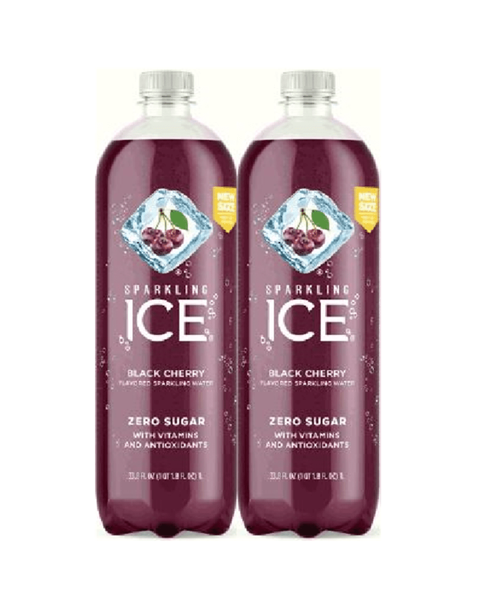 Sparkling ICE Flavoured Water Variety of Flavors with Bonus Rich in Antioxidants & Vitamins, Zero Sugar Sparkling, 1L/33.81 FL Oz (Black Cherry, 2 pk)