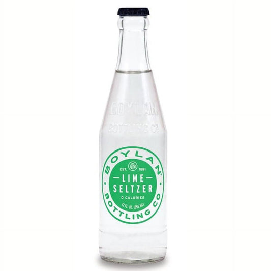 Boylan's Soda Lime Seltzer 12 oz Glass Bottles - Pack of 12