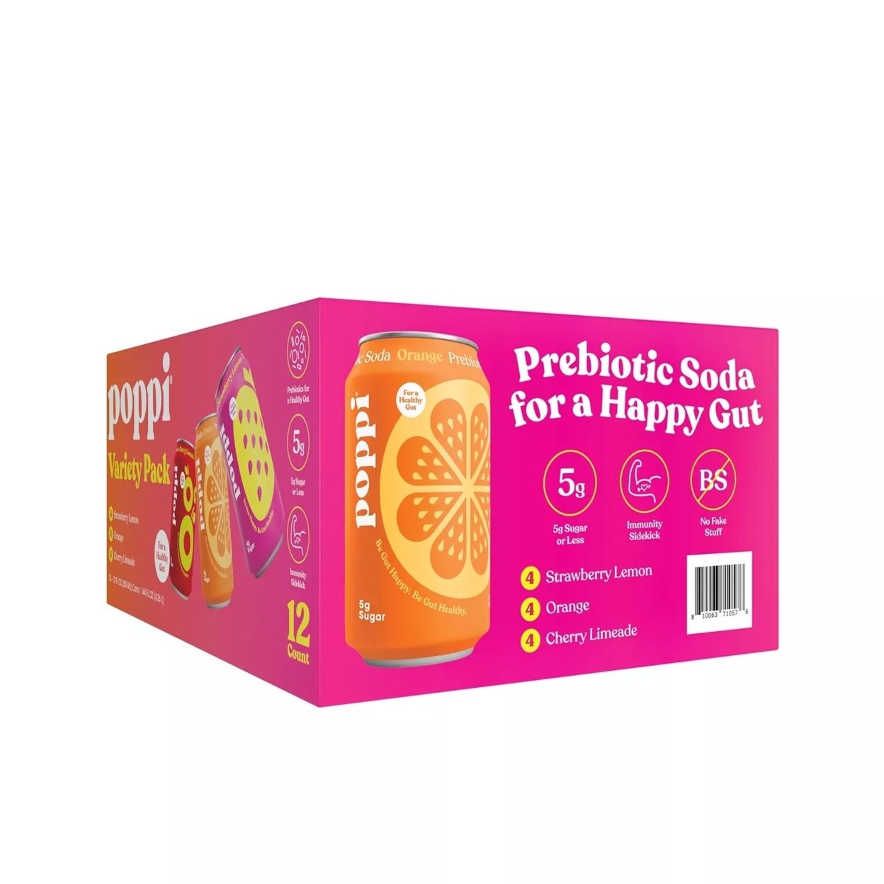 Poppi Prebiotic Soda Variety Pack 12 Fluid Ounce (Pack of 12)