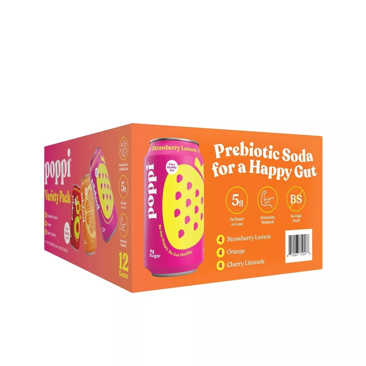 Poppi Prebiotic Soda Variety Pack 12 Fluid Ounce (Pack of 12)